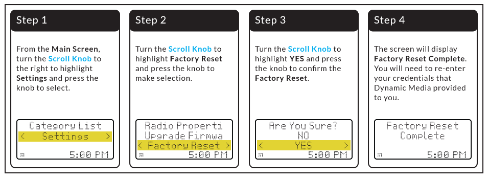 SiriusXM Internet Radio Factory Reset
