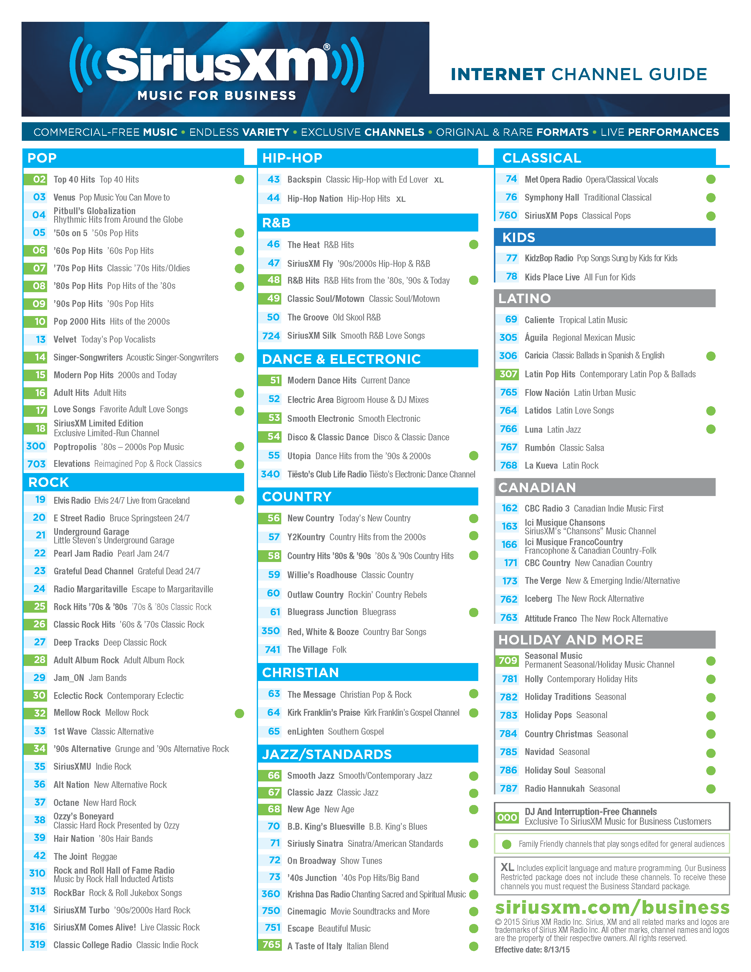 SiriusXM Music for Business Expands with 13 New Streaming Channels